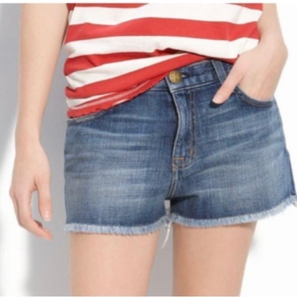 ❄️ CURRENT/ELLIOTT 'the Boyfriend' Stretch Denim Cutoff Shorts - Picture 1 of 8